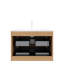 Meuble-lavabo mural de 30 po avec lavabo en céramique blanc, armoire de rangement en contreplaqué, 2 tiroirs, finition naturelle, glissières de tiroir à fermeture en douceur, lavabo rectangulaire au design scandinave, lisse flottante-132971778