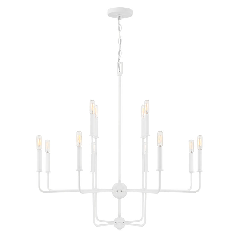 Lustre linéaire à intensité variable 12 lumières Treyvion, Blanc