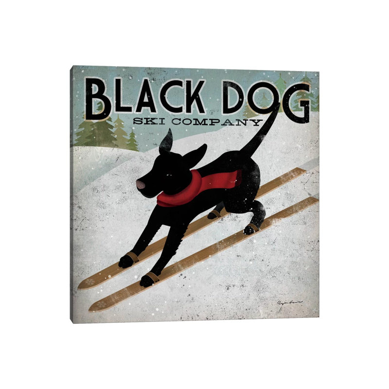 Black Dog Ski Co. II by Ryan Fowler - Gallery-Wrapped Canvas Giclée on Canvas, 30.48 cm H x 30.48 cm W, Wrapped Canvas