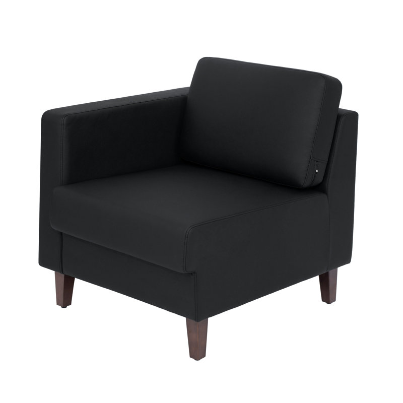 Fauteuil modulaire commercial avec chargeurs AC et USB et USB-C, Noir