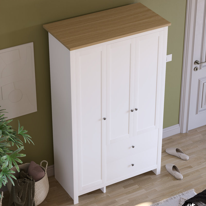 Morley 3 Door Wardrobe, White