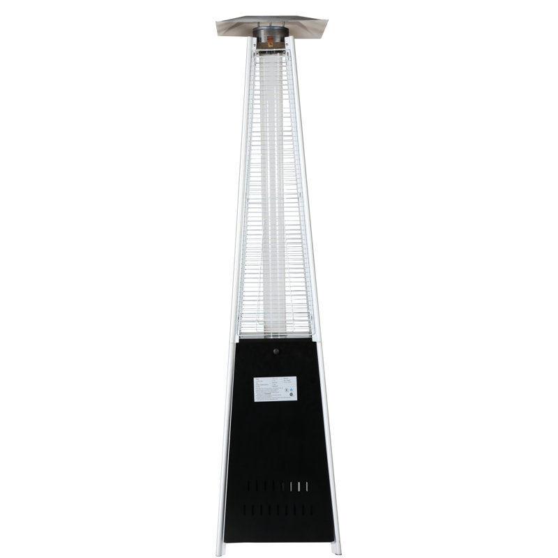 Patio Heater 48,000 , Automatic Flame - Out Device, Waterproof Cover, And Adjustable Temperature Great For Garden Use Outdoor Propane, With Wheels Mobility, Top Protective Net Ideal Gatherings