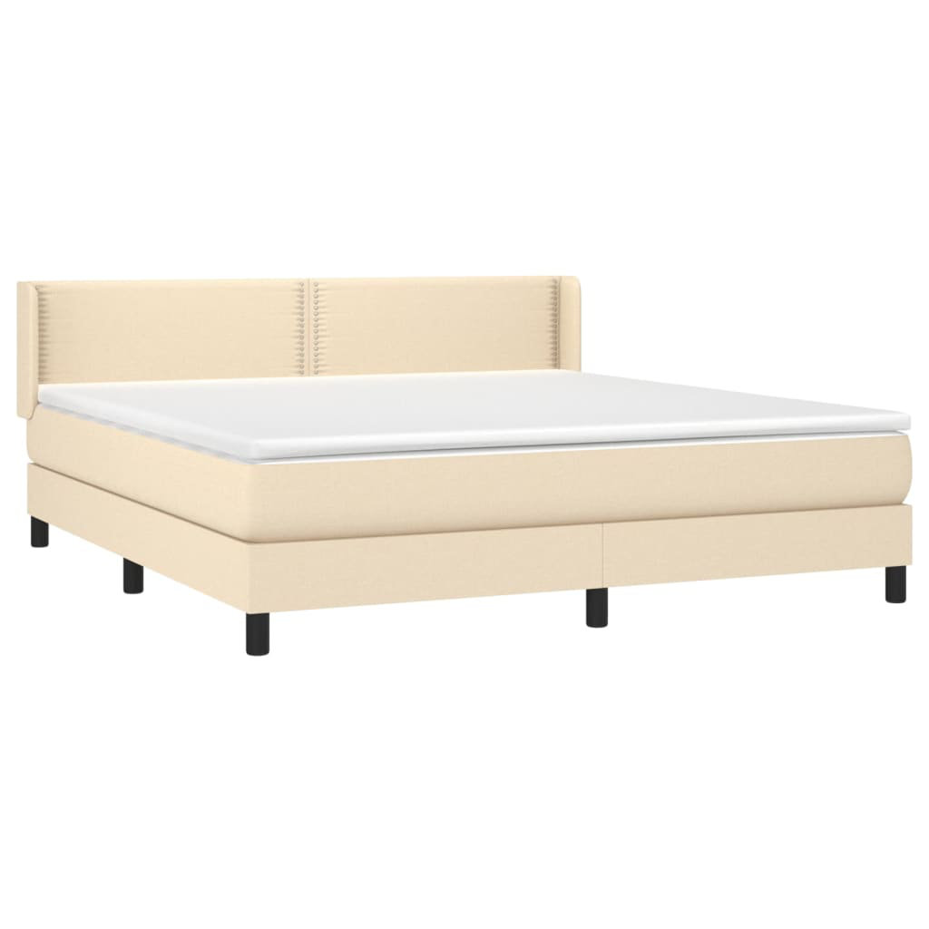 Vidaxl Boxspringbett Mit Matratze Creme 180X200 Cm Stoff