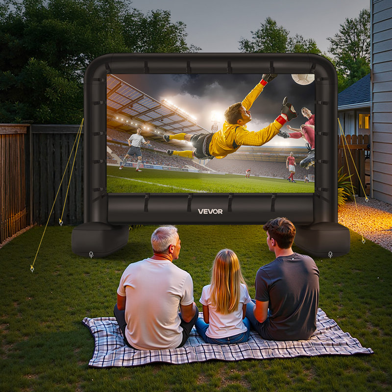 Inflatable Movie Screen, Inflatable Projector Screen with Portable Storage Bag, 16:9 Easy Set Up Movie Projection for Outdoor Backyard, Home Theatre, Theme Party