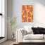 Art mural orange contemporain à motif de dragon-129090331
