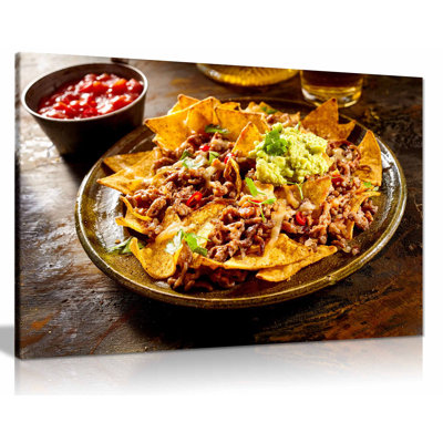 Mexican Restuarant Food Nachos - Wrapped Canvas Print