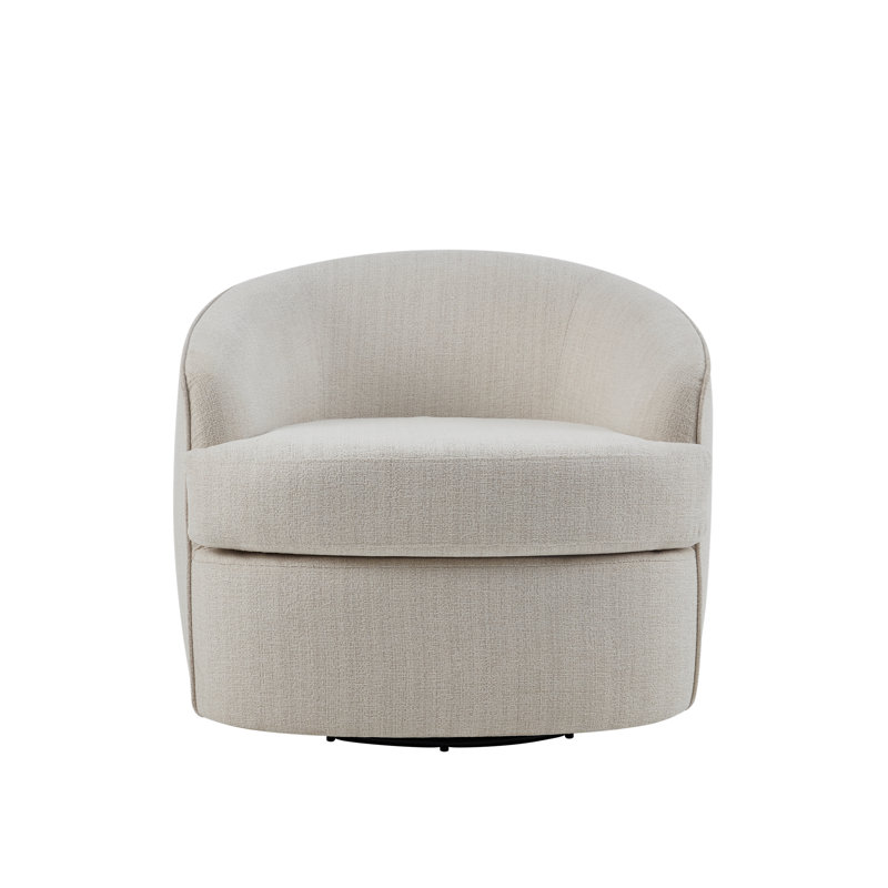 Chaise d'appoint, chaise pivotante, Tissu blanc cassé