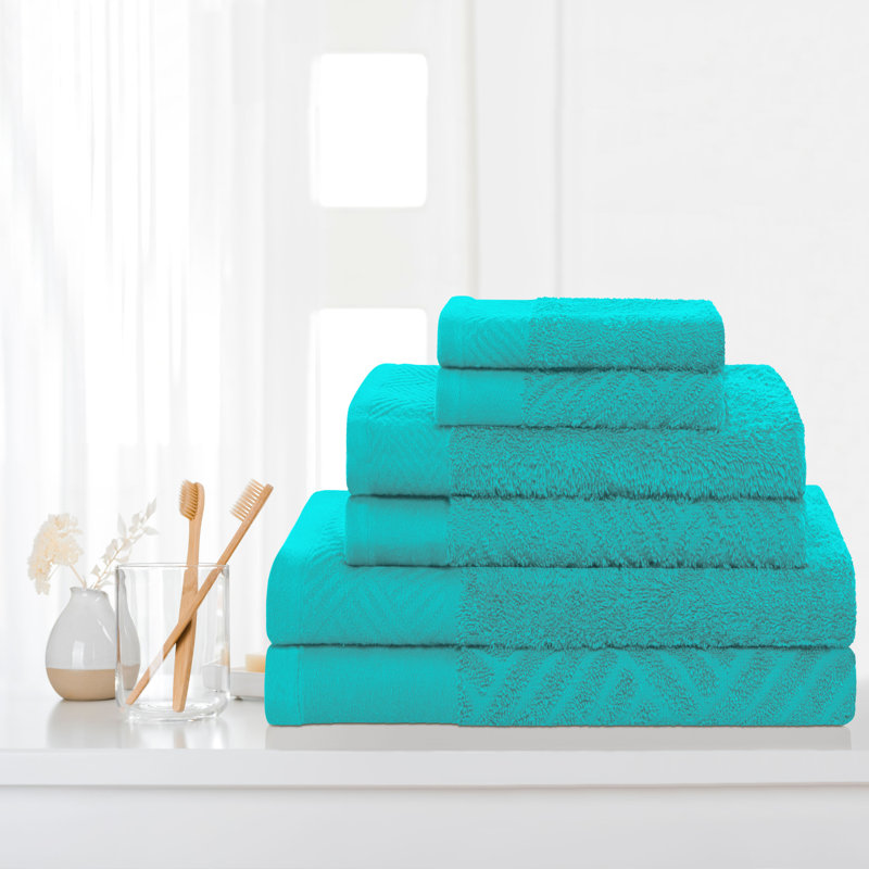 Ensemble de serviettes en coton, Turquoise