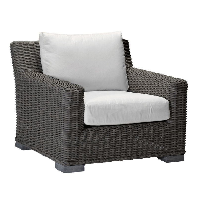 Rustic Woven Lounge Chair - Slate Gray, Slate Gray, Rollo Lace, No Welt