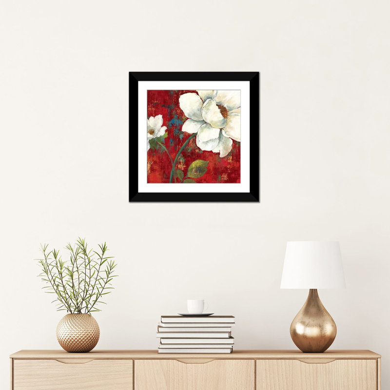 « velours ii », reproduction sur toile, H 24 po x l 24 po x P 1 po, Papier d'art encadré noir, Blanc