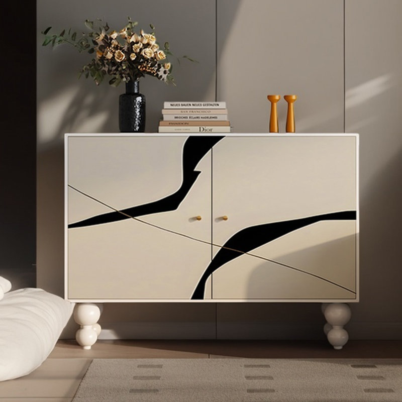 Armoire moderne moderne à double porte, Blanc