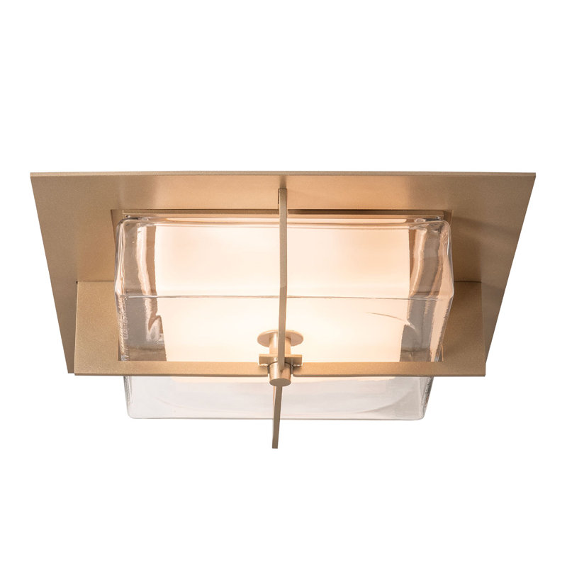 Axis Flush Mount - White, Soft Gold