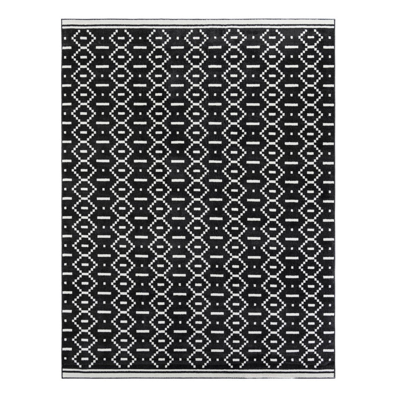 Tapis Ivy Bronx Begna Nathanyl noir, Rectangle 10 pi x 13 pi 1 po
