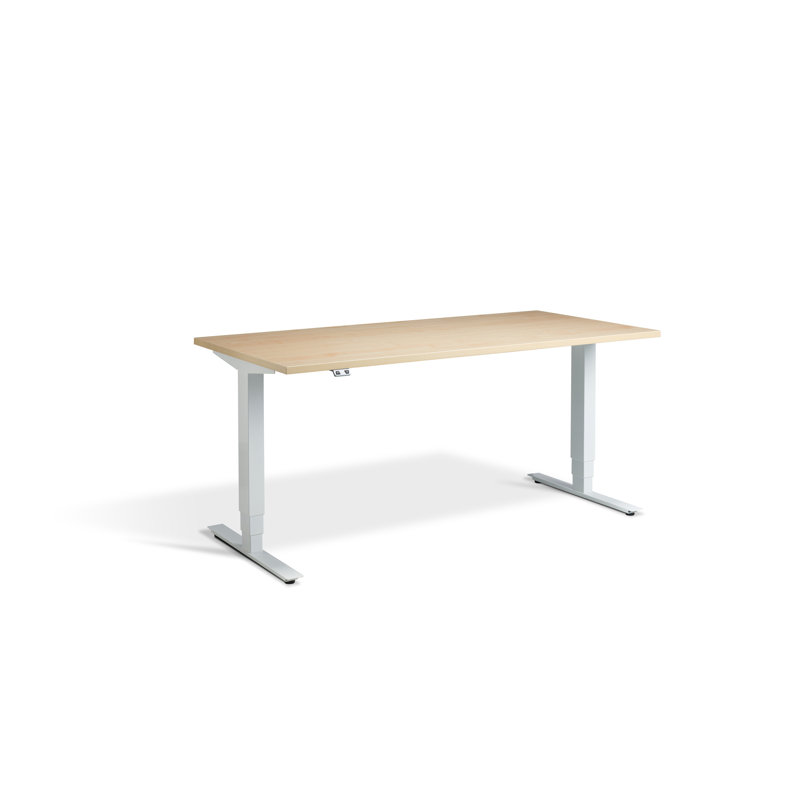 Trexler Metal Base Standing Desk, Maple/White, 1300cm H x 1400cm W x 800cm D