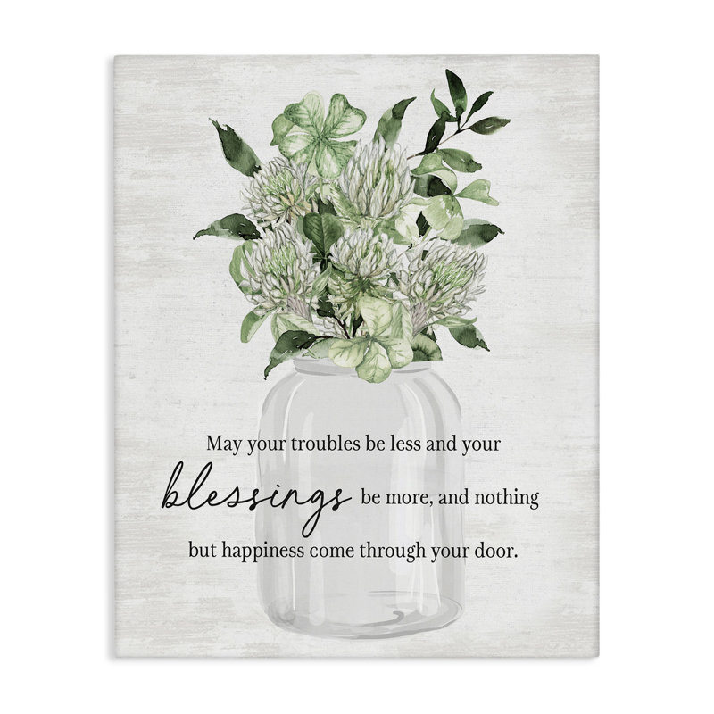 Art mural sur toile Lucky Clover Blessing, H 40 po x l 30 po