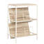 Élégant, finition en bois, rangement, tablettes réglables, salon, solution de rangement élégante pour petits espaces, bureau incliné, vestibule