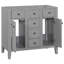 Meuble-lavabo 36 po sans lavabo, base d'armoire seulement, deux armoires et cinq tiroirs, structure en bois massif
