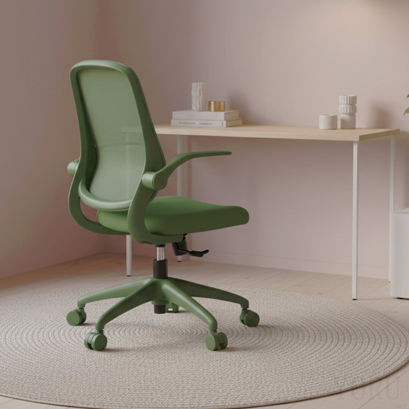 Ergonomic Color Office Chair 350lbs, Home Office, Mesh Back, Integrated Molded Foam, Comfortable Sitting, Flipping Armrest, Fireproof, Rotating, Lifting Multifunctional Chair (Green)