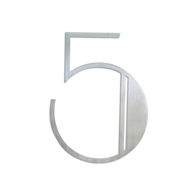 6'' H Reflective Stainless Steel House Number, 5