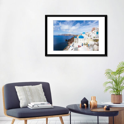 Iconic Blue Dome Ch Church, Oia, Santorini, Cyclades, Grèce par Matteo Colombo - reproduction d'art sur toile tendue