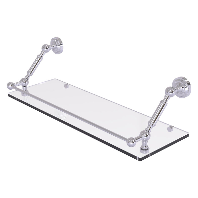 Marchmont Bracket Shelf, Polished Chrome, 7.3" H x 24" W x 8.6" D