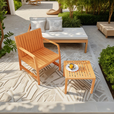 1 Piece Pp Single-Seater Chairs + Coffee Table Set