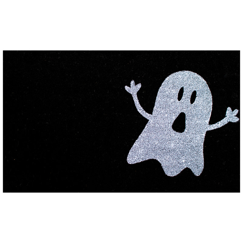 Daphine Non-Slip Halloween Outdoor Doormat, Rectangle 2' x 3', Black/White