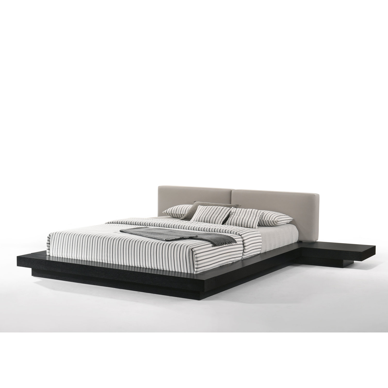 Andzela Platform Bed, Queen, Black/Gray