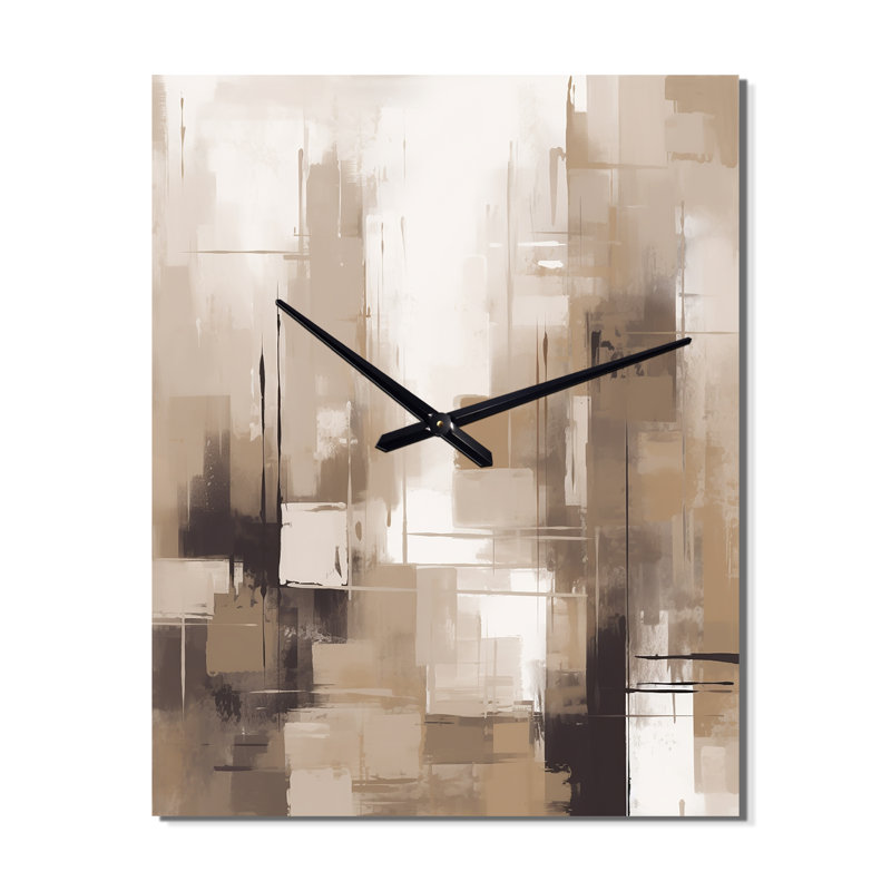 Cubisme beige Synergy - Horloges murales abstraites, Grand