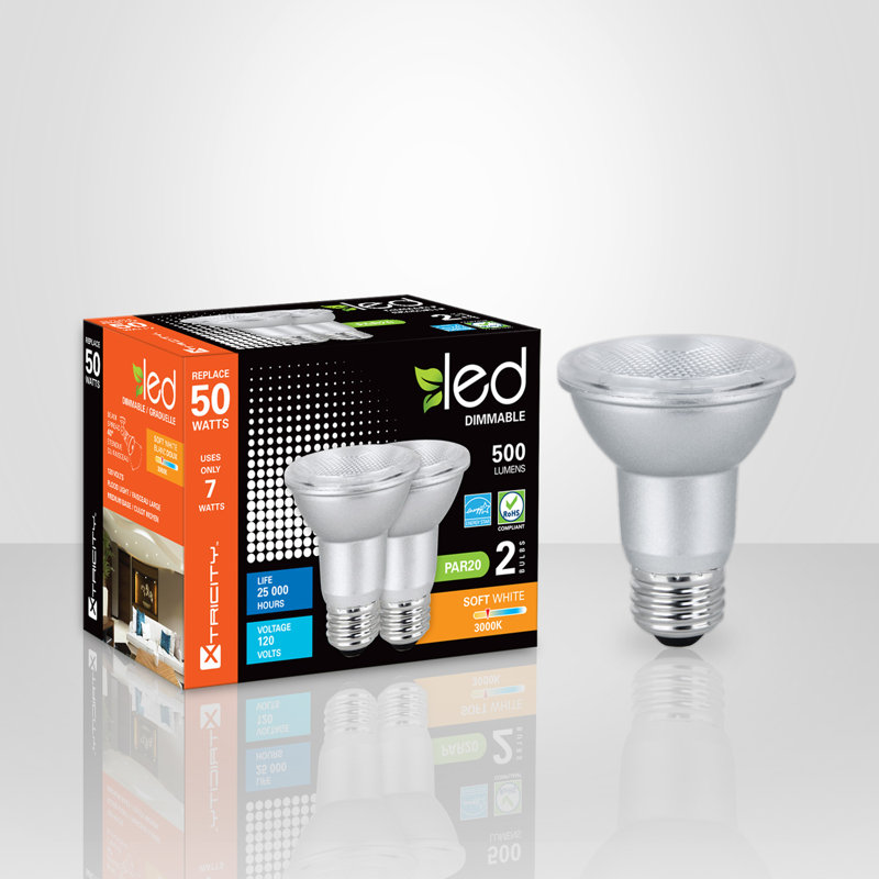 Ampoule à lumière del à luminosité e26, 2, 3000 K