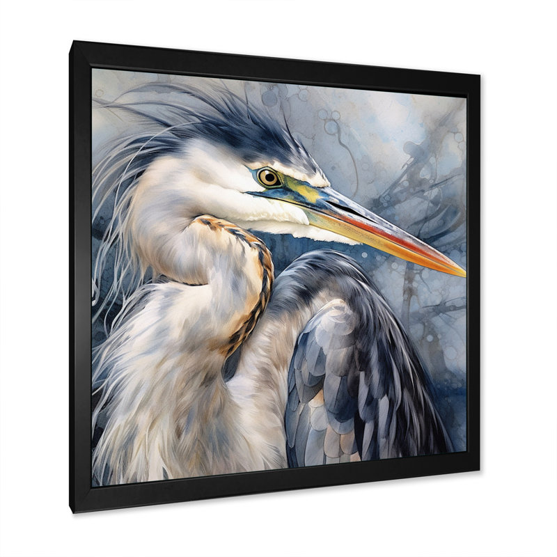 Heron Waterbird II - Heron, impressions encadrées, Noir, H 24 po x l 24 po, Cadre photo unique