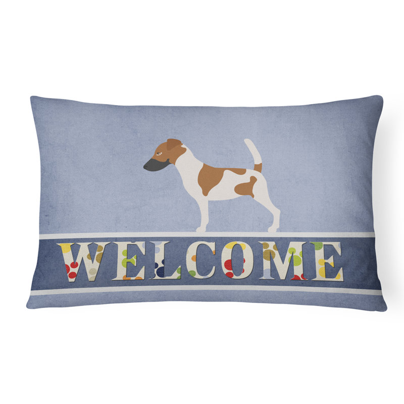  Coussin intérieur / extérieur Smooth Fox Terrier Welcome