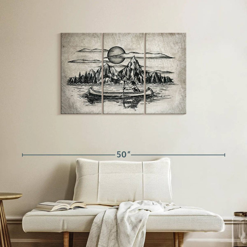 Lelar Indian In Canoe, 24" H x 38" W