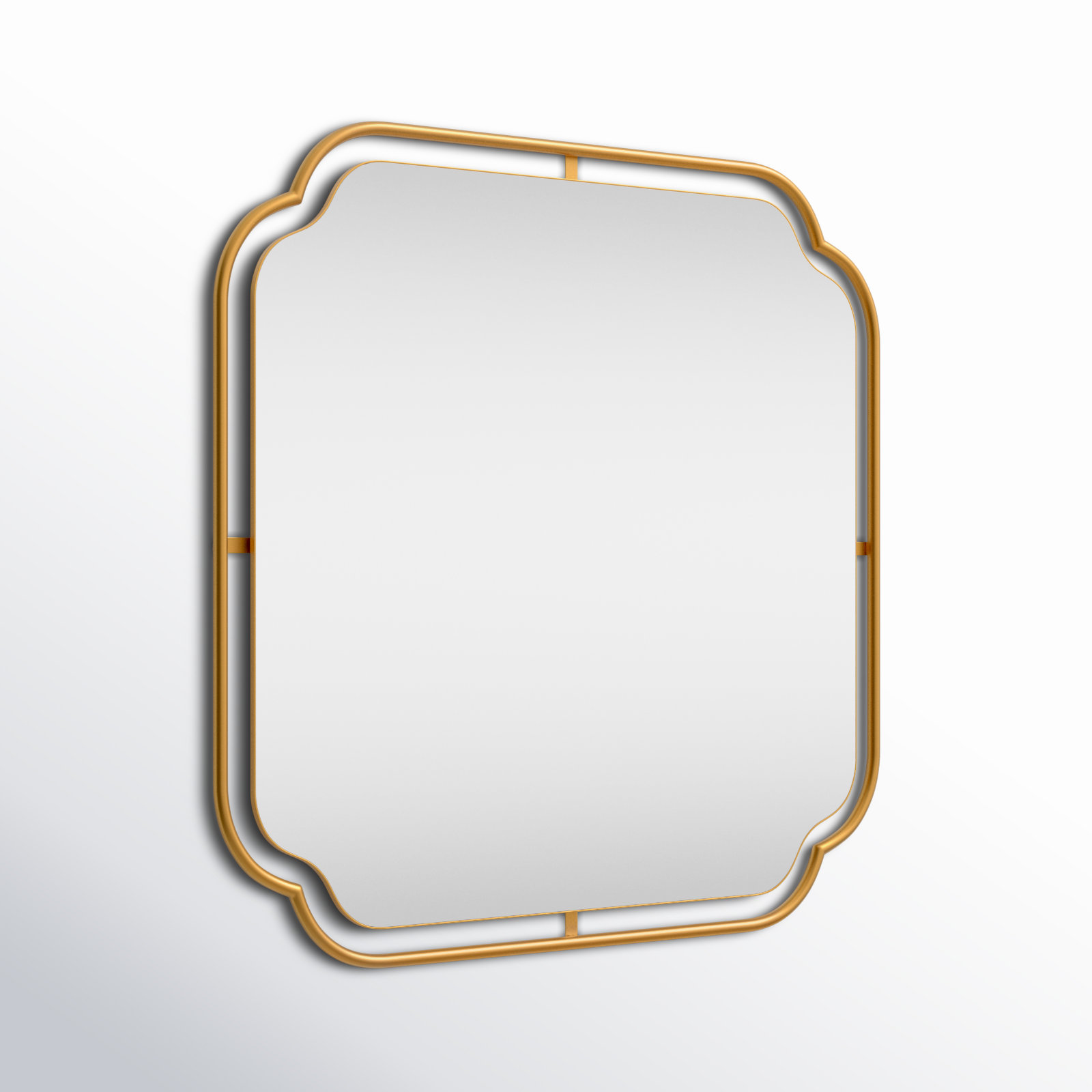 Moors Accent Mirror, Brushed Gold, 36" x 35.75"