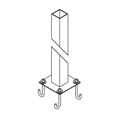 71" H 2.5" Square Post