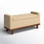 Banc de rangement rembourré avec pieds en bois massif L 46,2 po Luker-204709505
