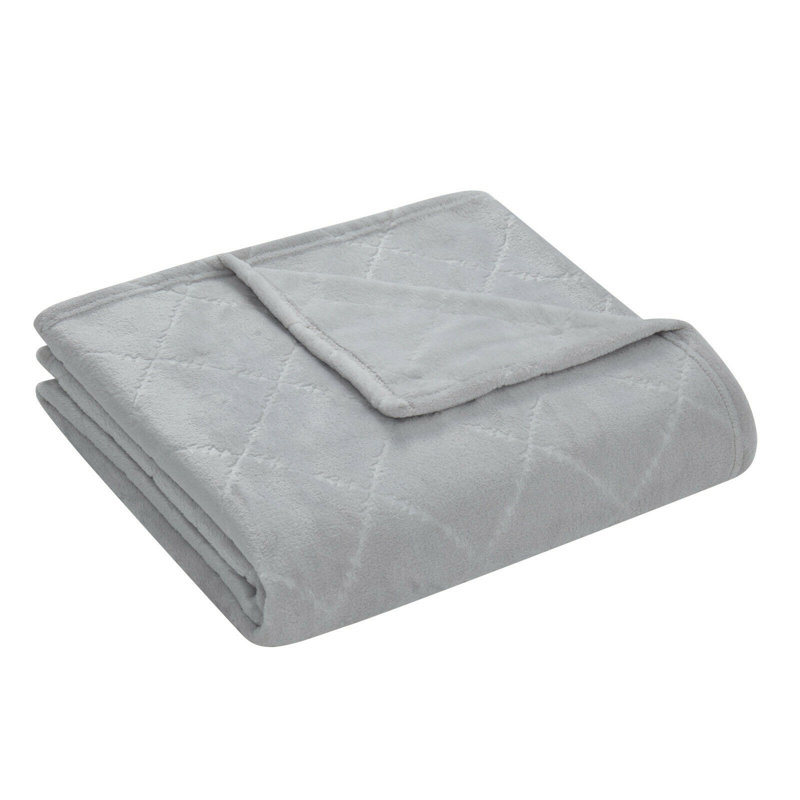 Jeté en molleton ultra doux, Gris