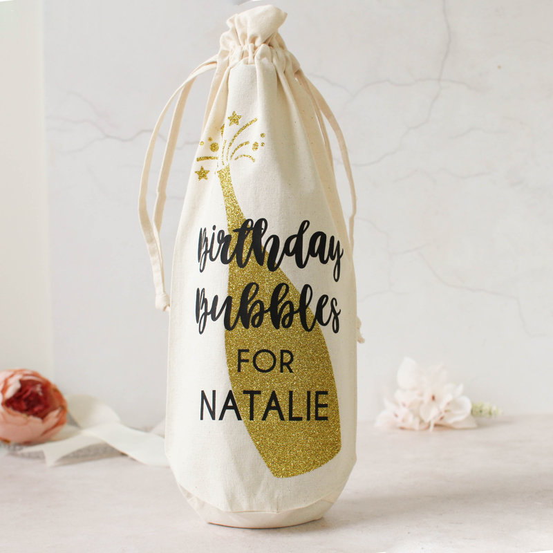 Joia Personalised Gift Bag, Birthday Bubbles, Yes