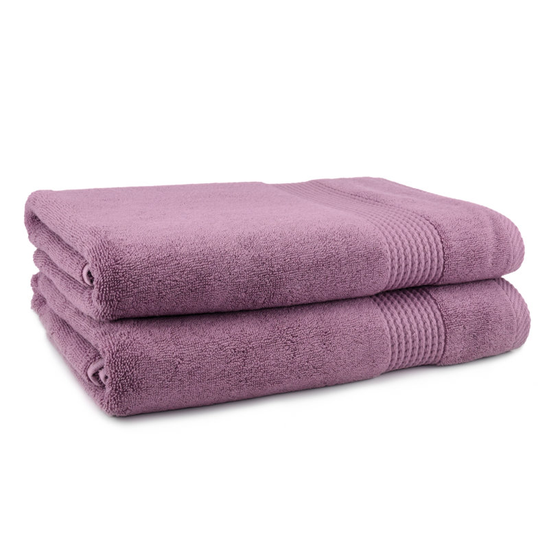 Ensemble de serviettes de bain en coton Adlena, Damson