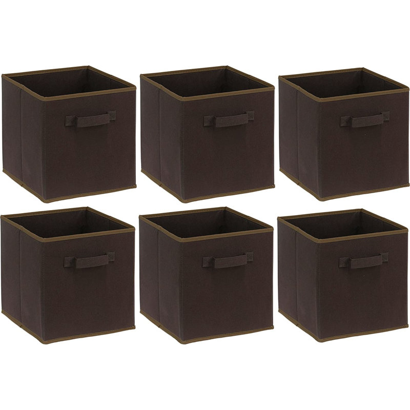 Ensemble de bacs de rangement en tissu, Brun