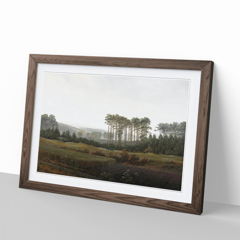 The Afternoon by Caspar David Friedrich - Picture Frame Painting, Walnut, 48cm H x 65cm W x 2cm D