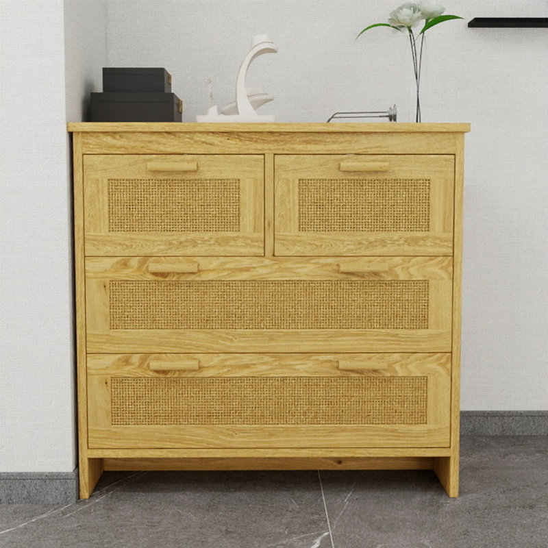 4 Drawer Rattan Cabinet Is Suitable For Bedrooms, Living Rooms And Other Scenes. The Natural Material Is Easy To Assemble, Practical And Beautiful.