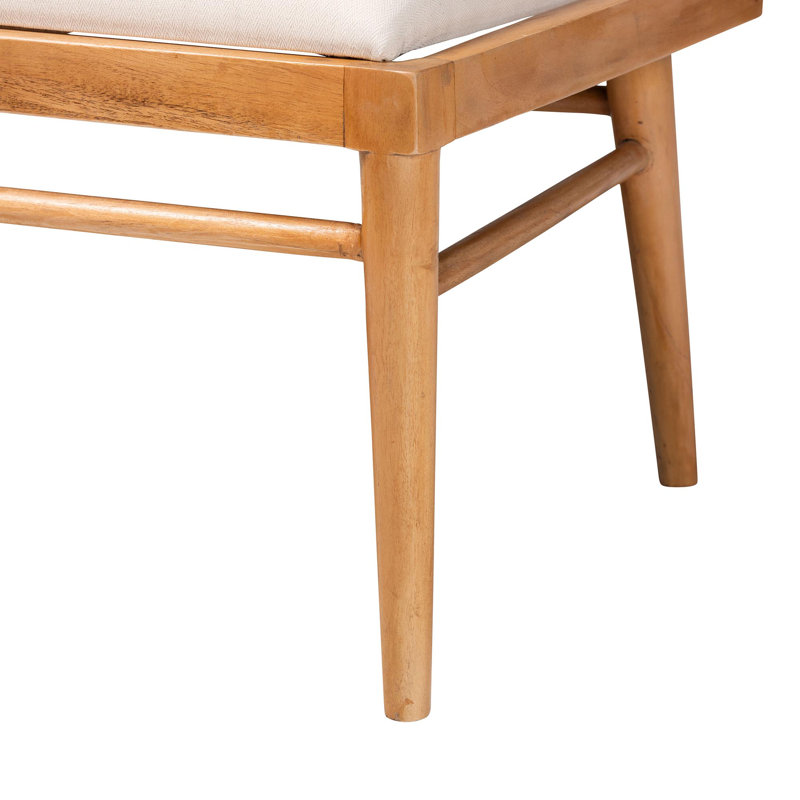 Denver Natural Seagrass and Acacia Wood Dining Nook Banquette Set