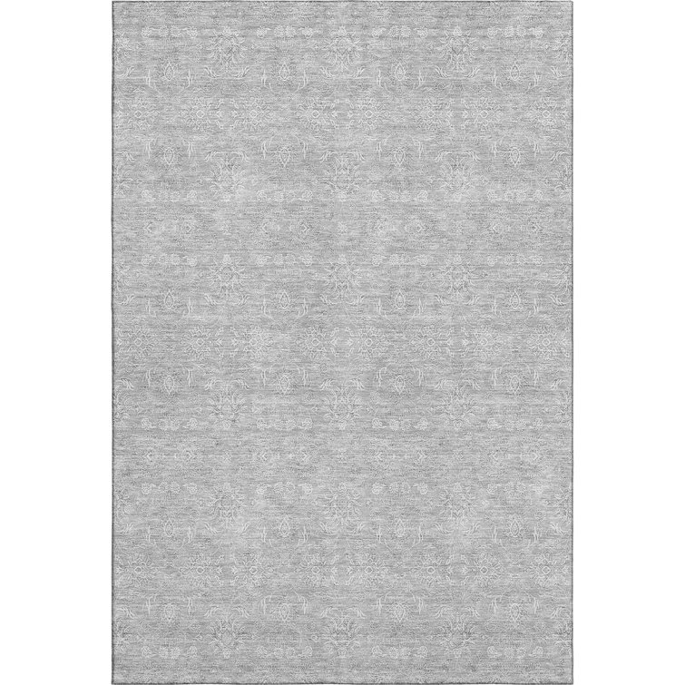 Premium Machine Washable Prisco Silver Rug