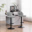 Swivel Bar Stools Modern Faux Leather Upholstered Counter Stools for Kitchen Island, Adjustable Height Stools with Footrest for Home Bar-1500353847