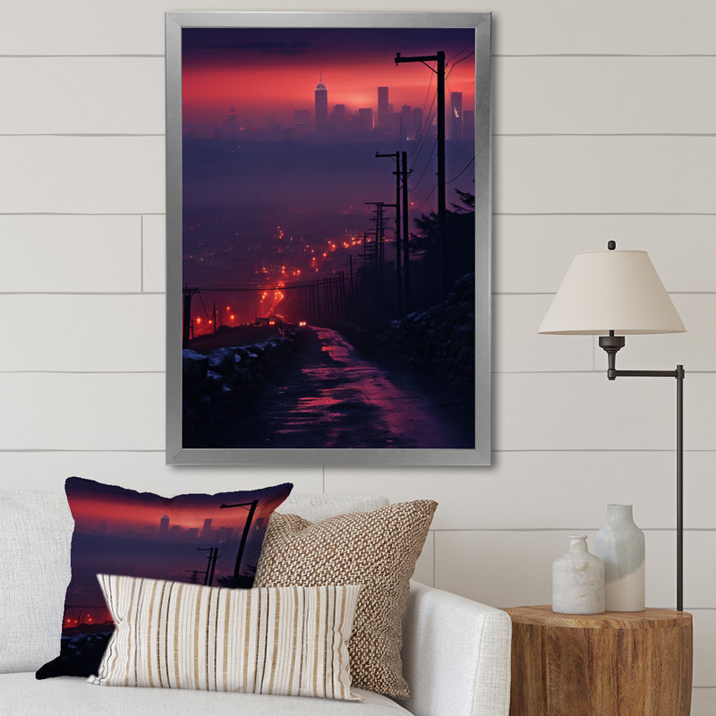 «Nights» de Lalita Ethereal City sur toile, H 40 po x l 30 po x P 1,5 po, Cadre photo argenté