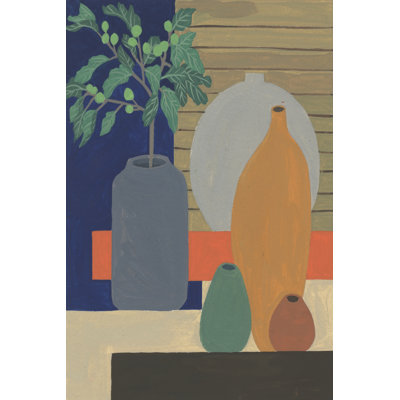 Vases On A Shelf III by Melissa Wang - Wrapped Canvas Painting