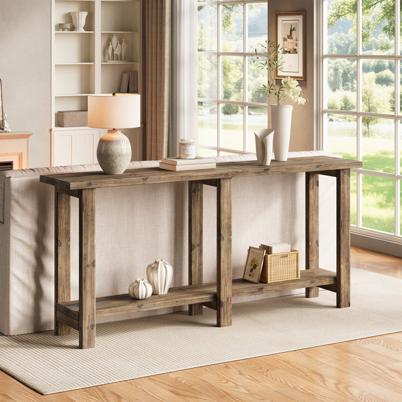 Console en bois massif 70,86 po, Bois clair