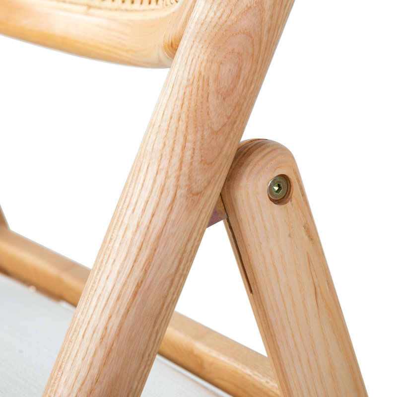 Shaylie Upholstered Seat Folding Dining Chair, Natural/White