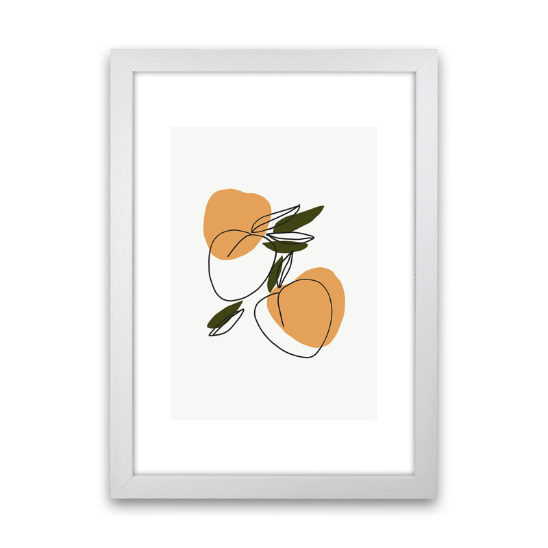 Mica Apricots N3 by Pixy Paper - Print, 84cm H x 59.4cm W x 3cm D, White Framed